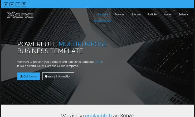 Xena - Onepage und Classic Homepage mit CMS - Vorlage